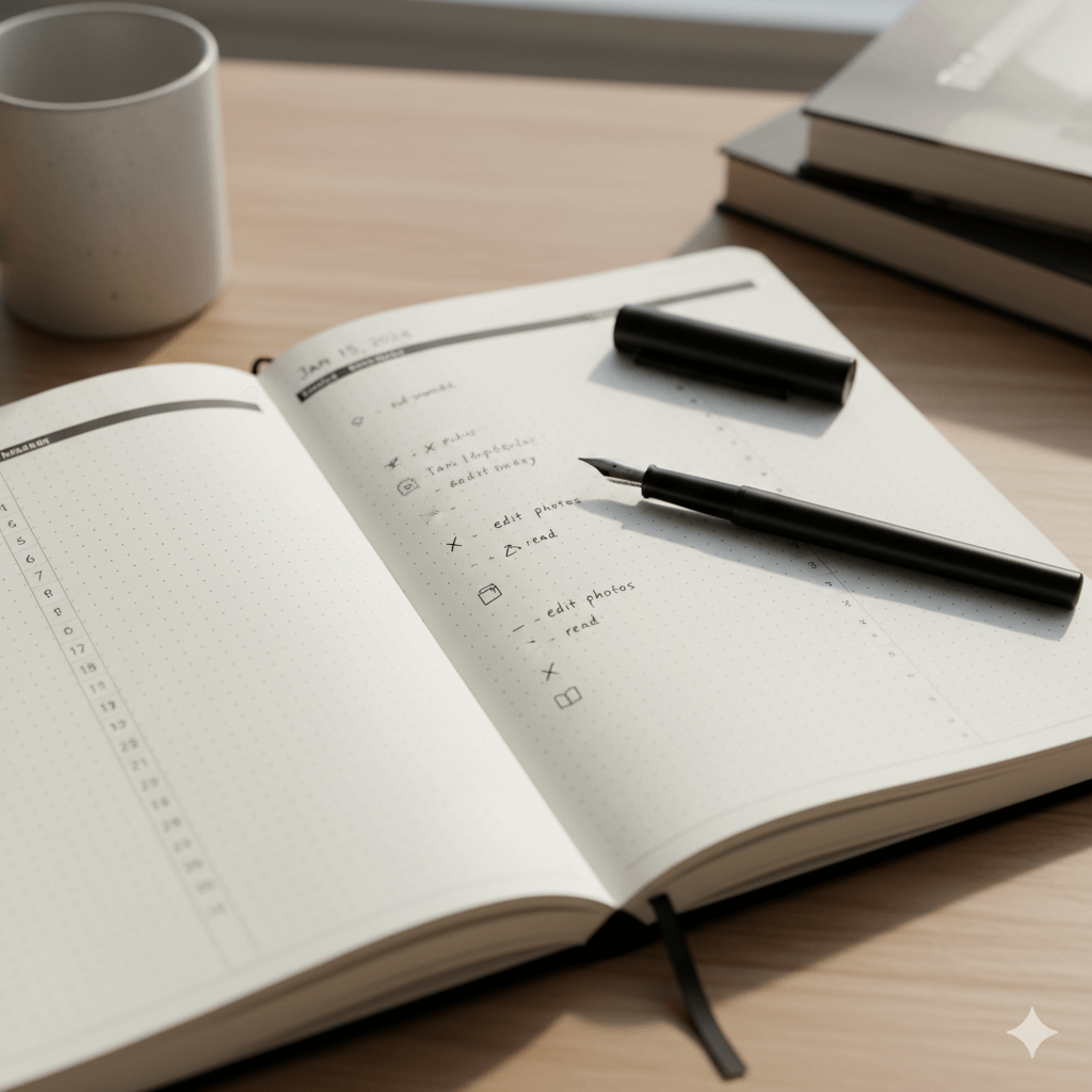 불렛 저널((BuJo) 기본 구성 요소와 다이어리 작성 규칙