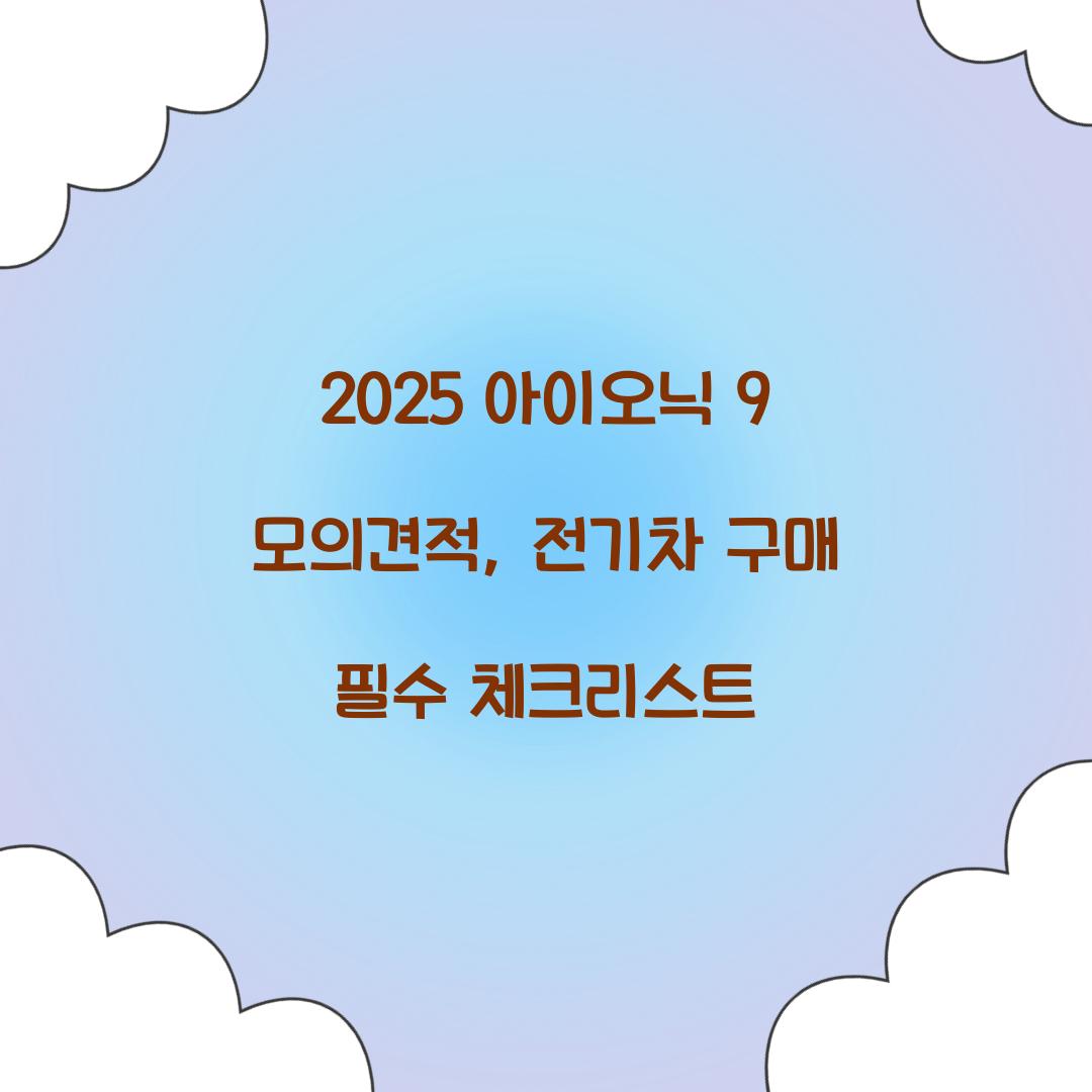2025 아이오닉 9 모의견적