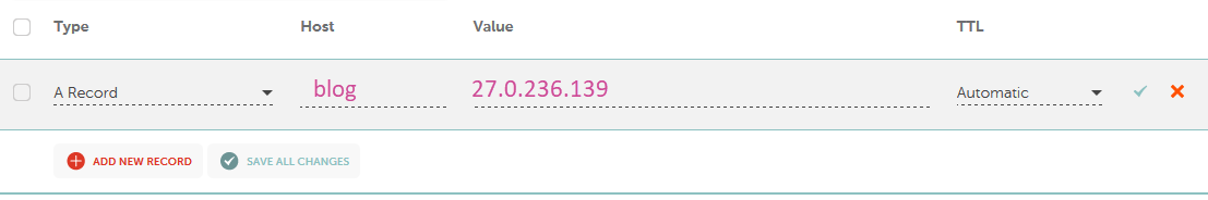 Namecheap 네임칩 A 레코드 설정