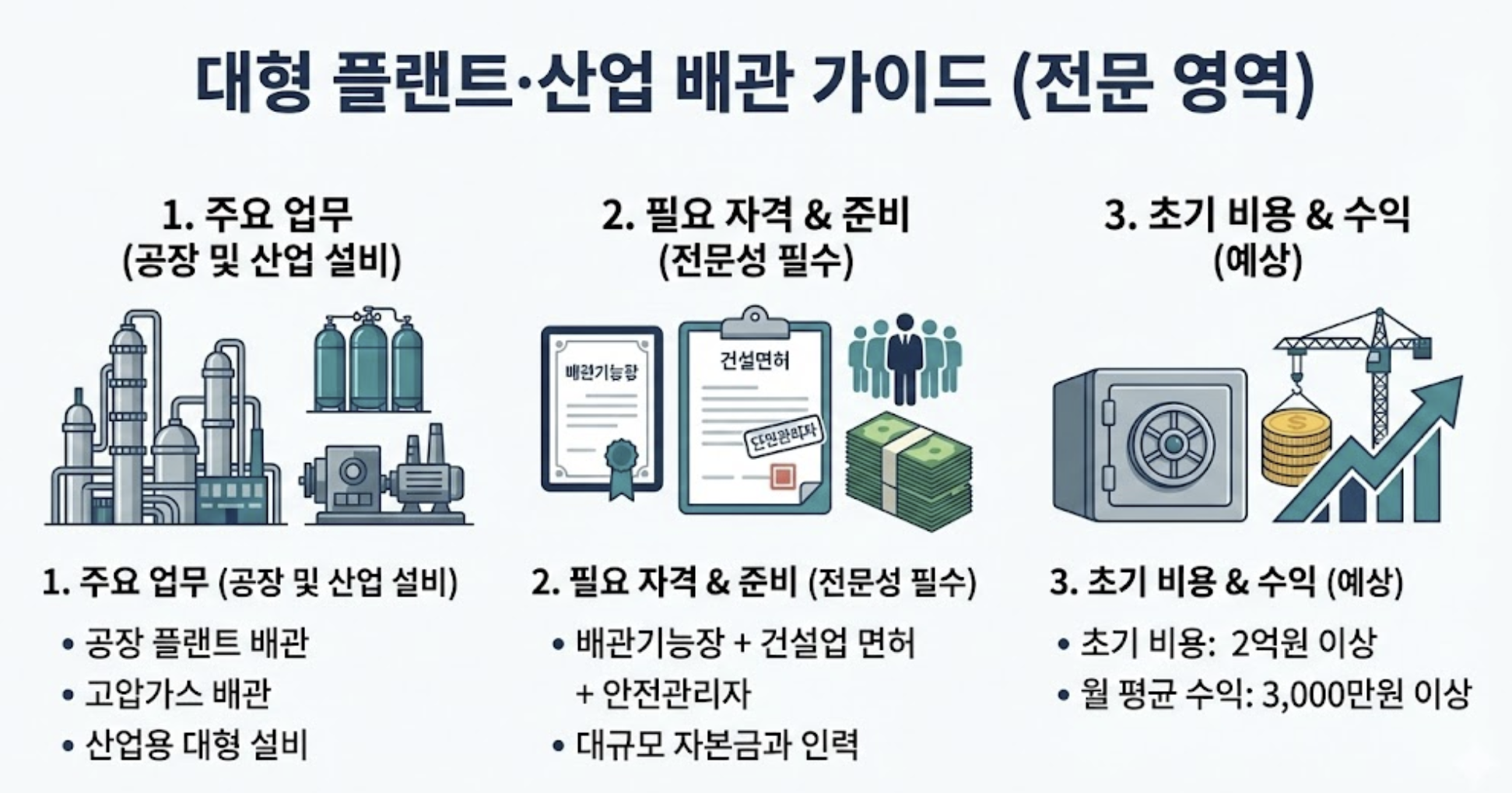 3. 대형 플랜트&middot;산업 배관 (전문 영역) 신청 조건 설명 이미지