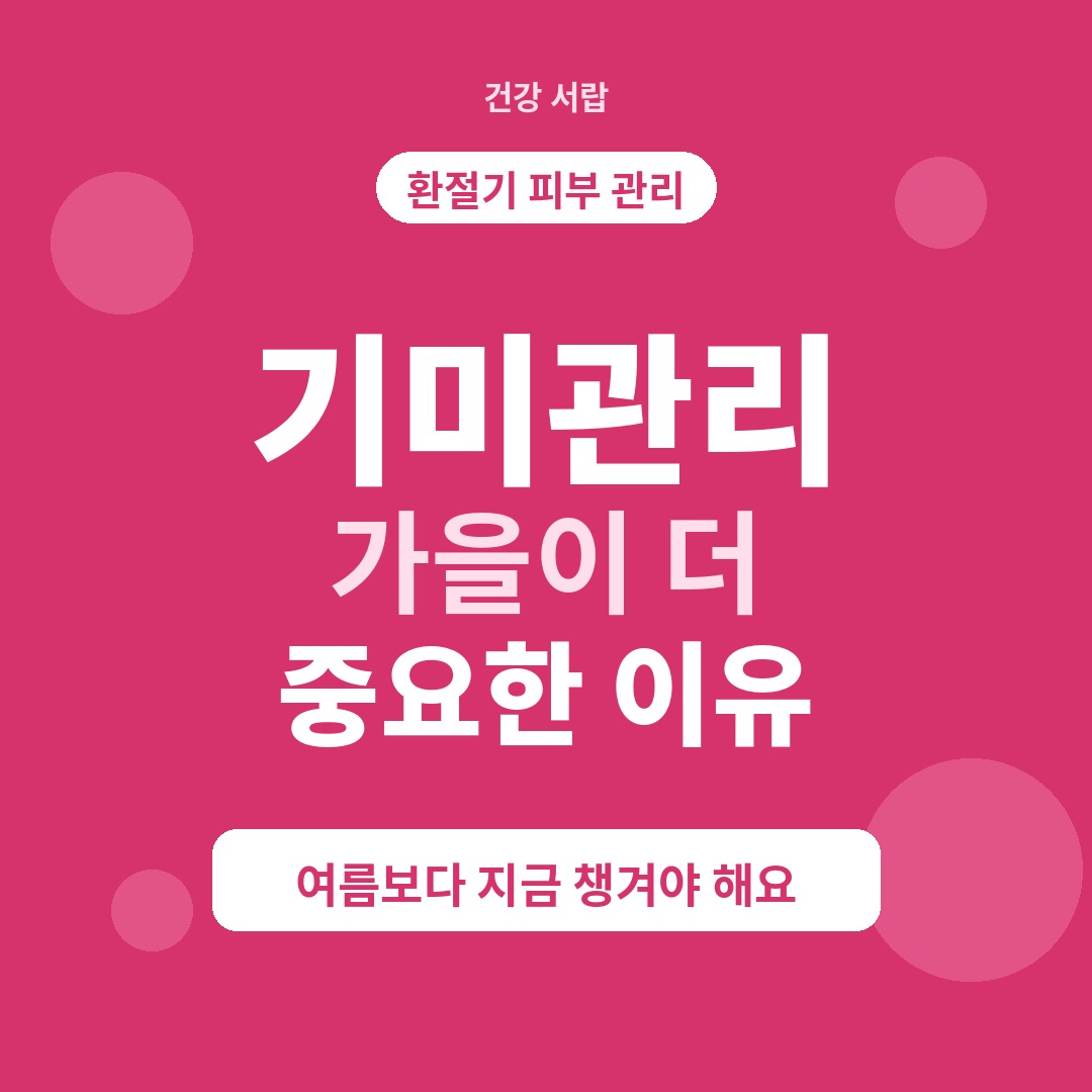 기미관리 가을이 더 중요한 이유