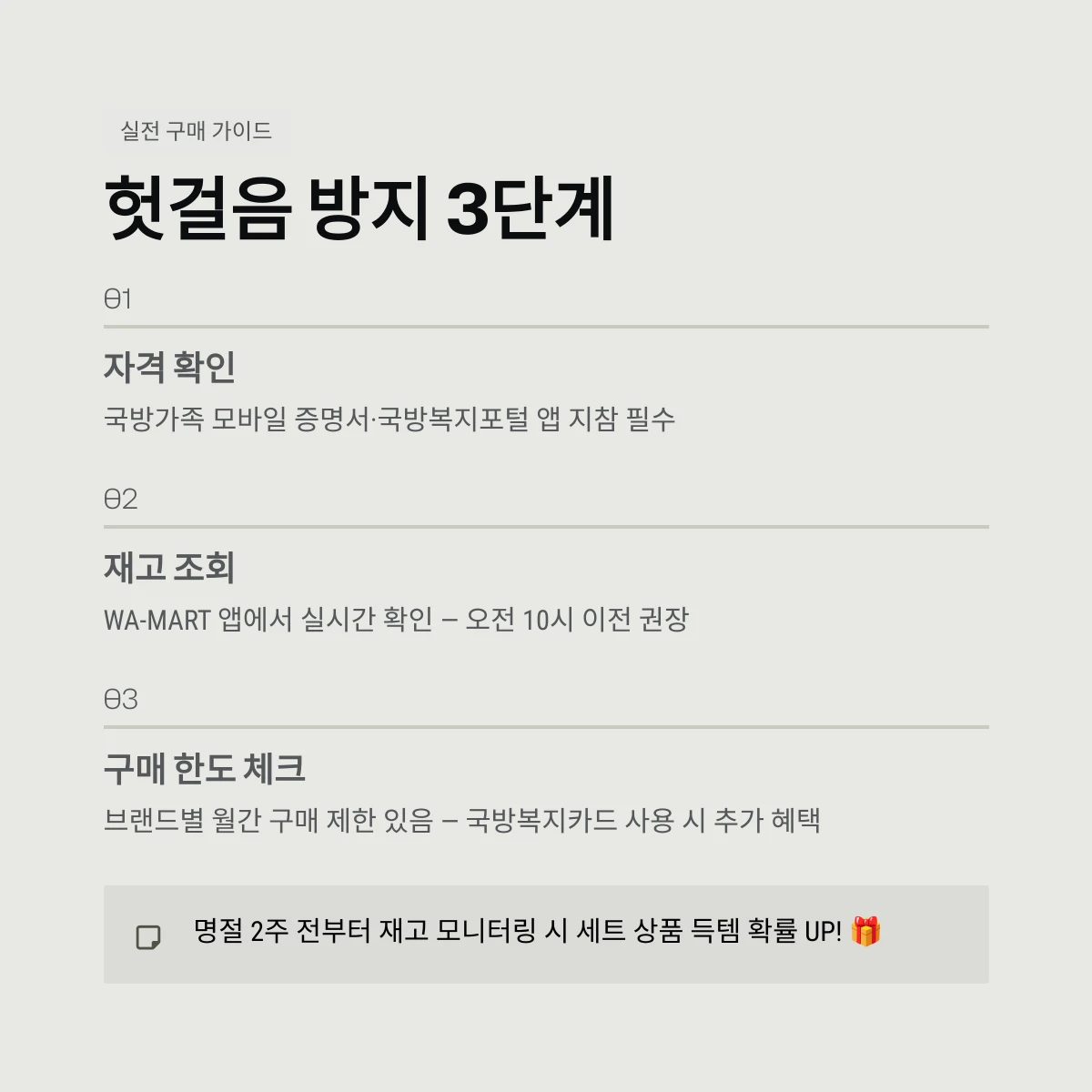 헛걸음 방지 3단계