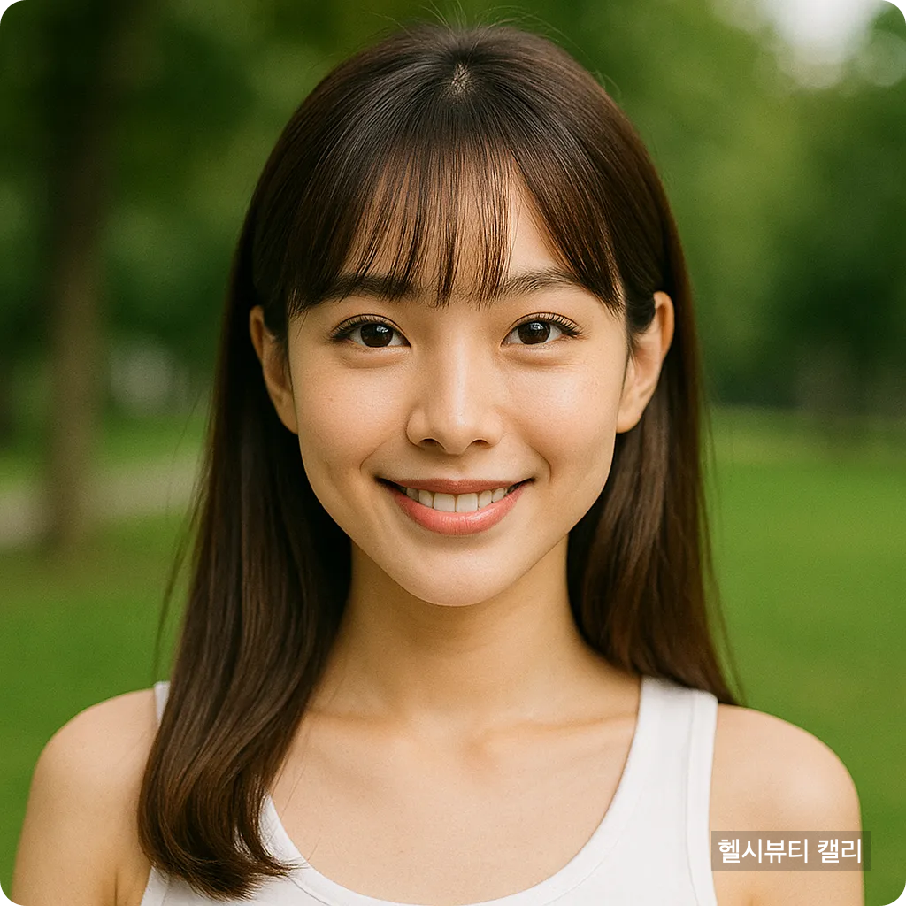 황금비율을 연상시키는 귀엽고 작고 정제된 얼굴의 여성 모델 썸네일