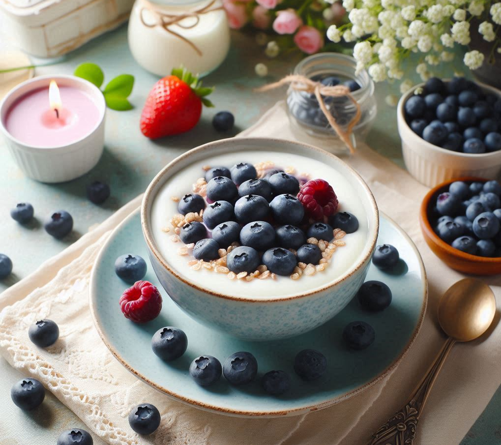 블루베리와 요구르트