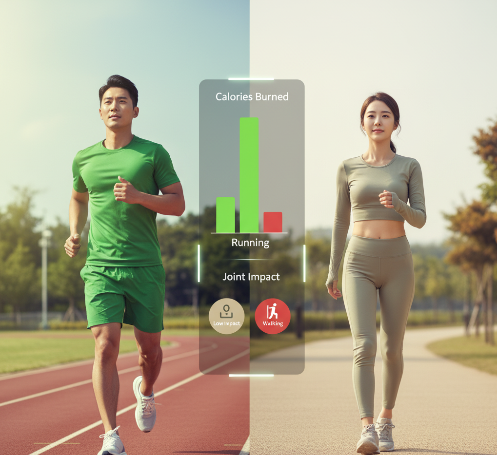걷기 vs 러닝, 더 좋은 유산소는?
