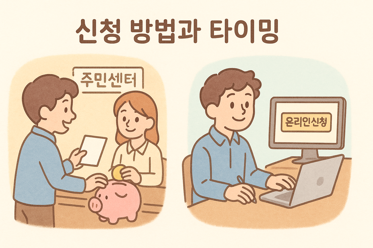 신청 방법과 타이밍에대한 사진