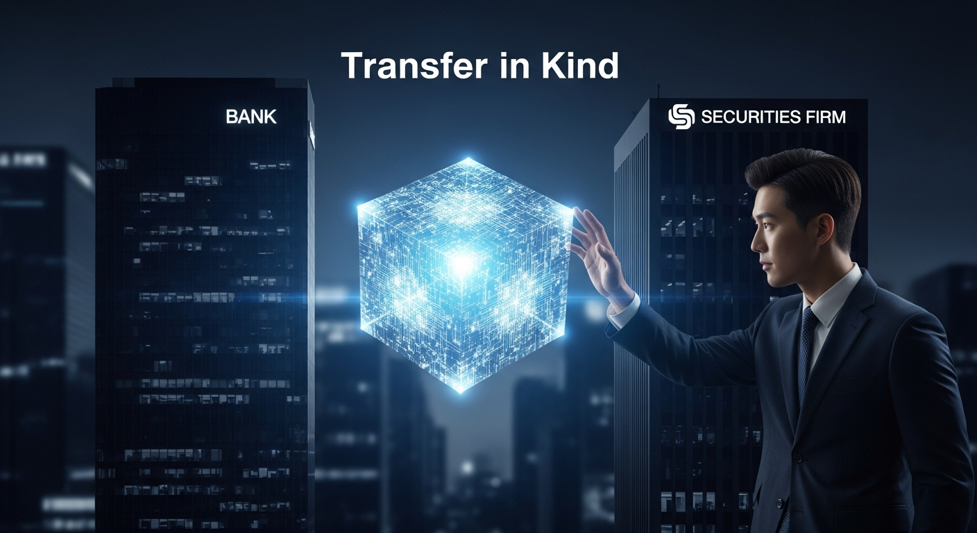 퇴직연금 실물이전 제도를 통해 ETF와 펀드를 매도 없이 이동하는 과정 도식화