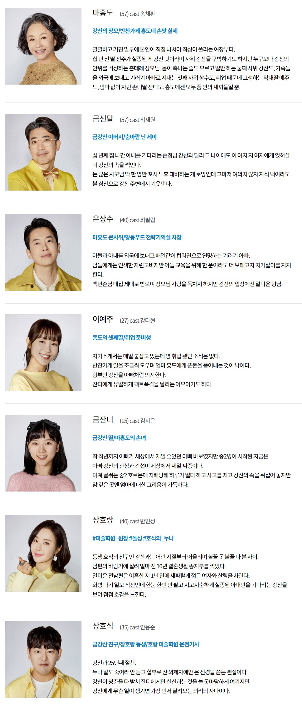 금강산네-식구들-캐릭터소개