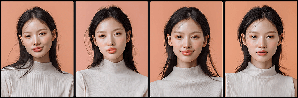 Midjourney OREF 웃음 표정, 입가에 희미한 미소와 따뜻함이 느껴지는 여성 이미지_Midjourney