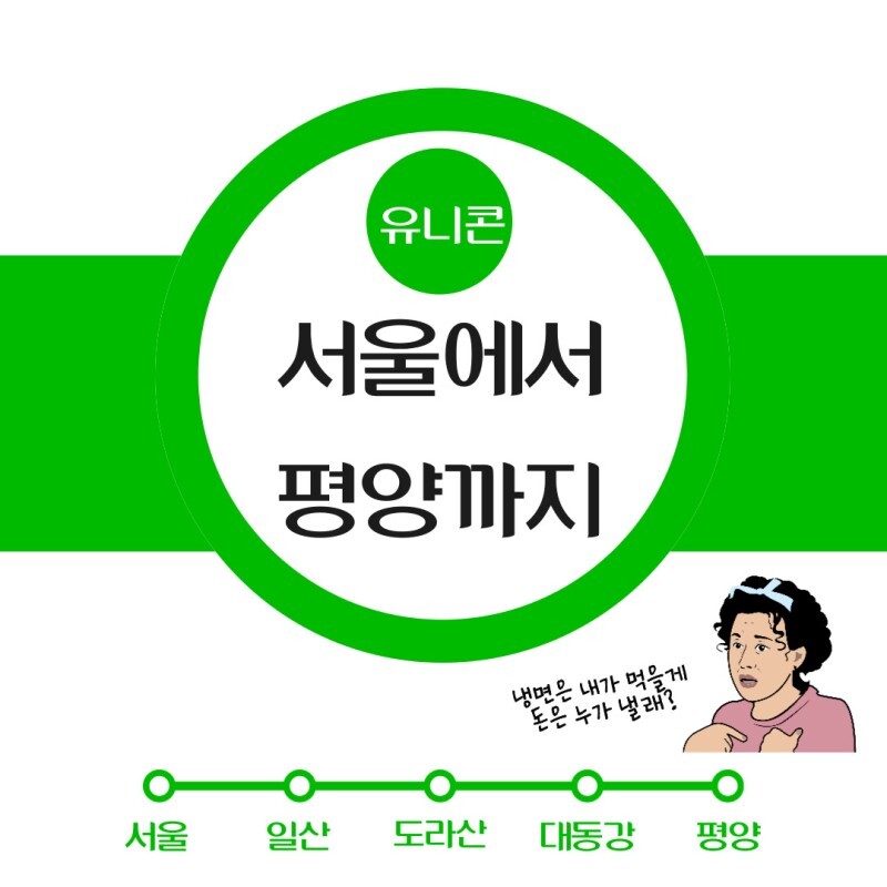 서울에서 일산, 도라산, 대동강을 거쳐 평양에 도착합니다.