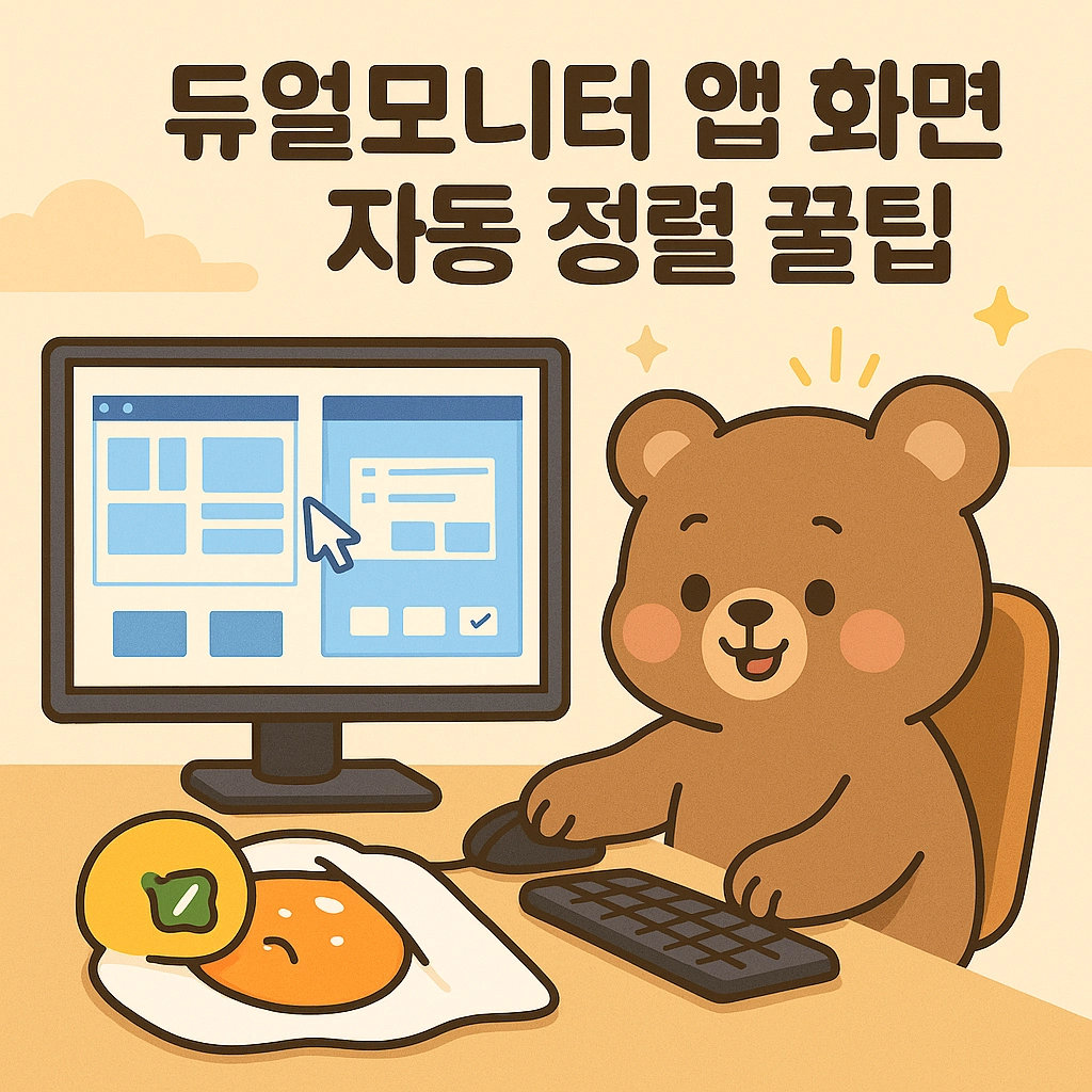 듀얼모니터 앱 화면 자동 정렬 꿀팁