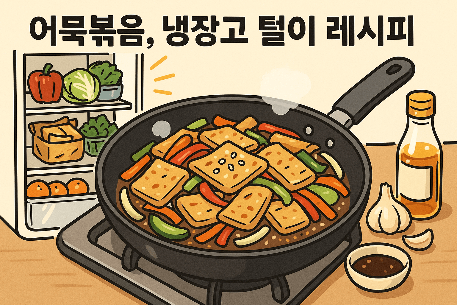 어묵볶음, 냉장고 털이 레시피