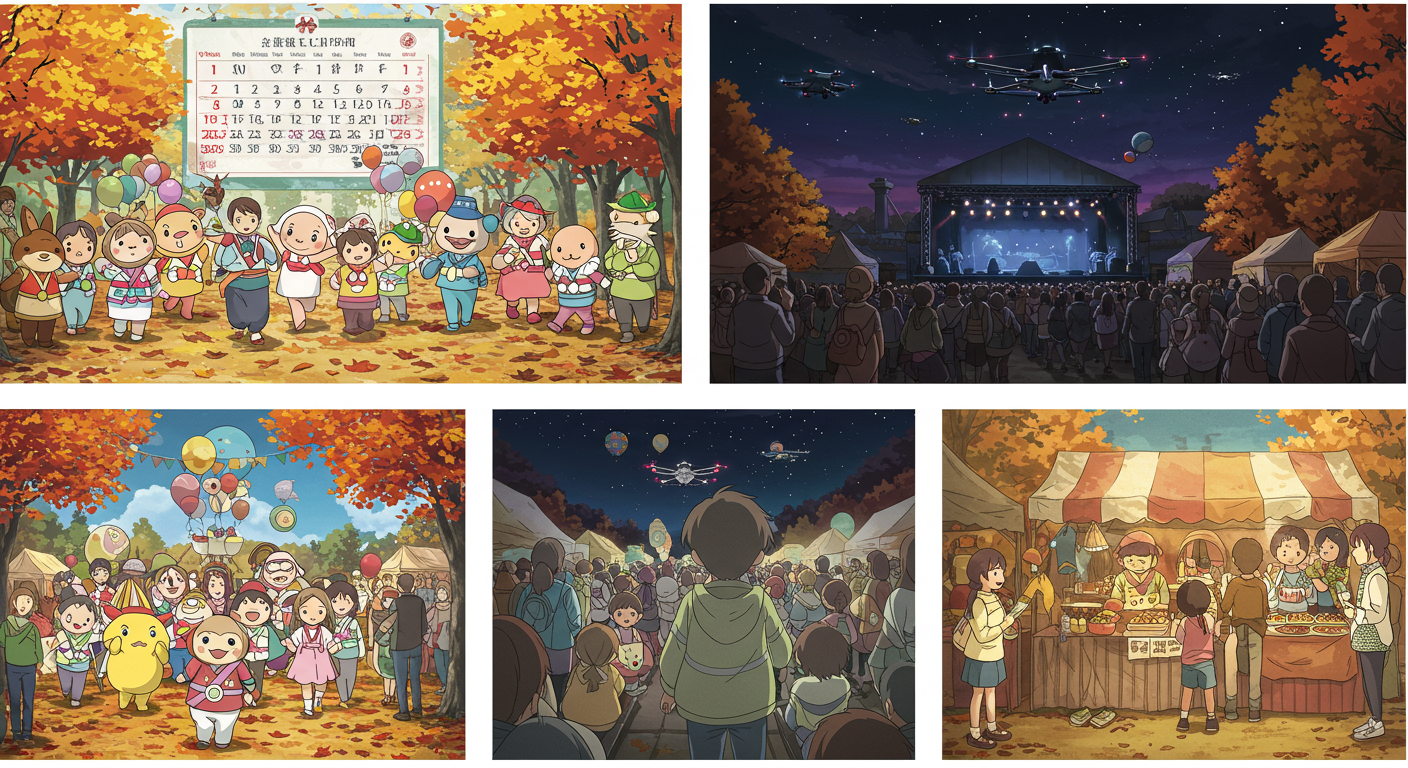 축제 기간 동안 다양한 일정이 진행되는 현장 모습