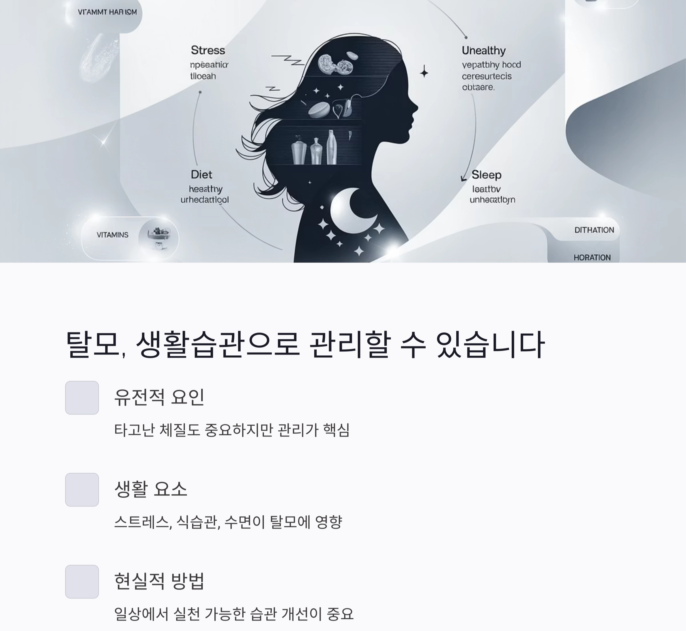 탈모 걱정 줄이는 법, 일상 속에서 실천하는 생활습관