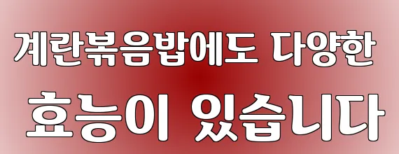계란볶음밥에도 다양한 효능이 있습니다