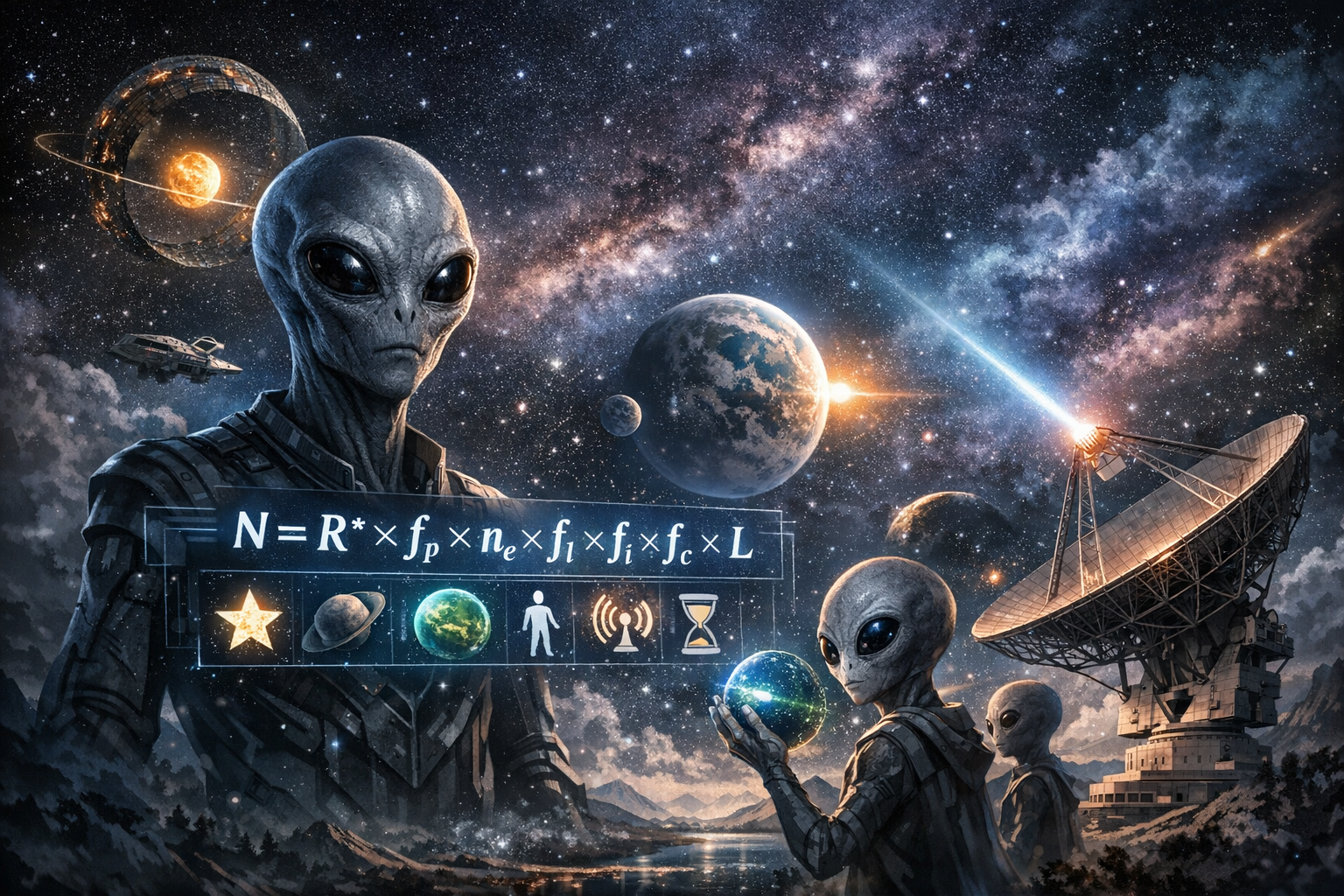 우리는 우주에 혼자일까? 외계 지적 생명체의 수를 계산하는 '드레이크 방정식' 총정리