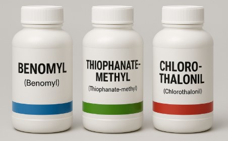 베노밀, 톱신엠, 다코닐 살균제 사진