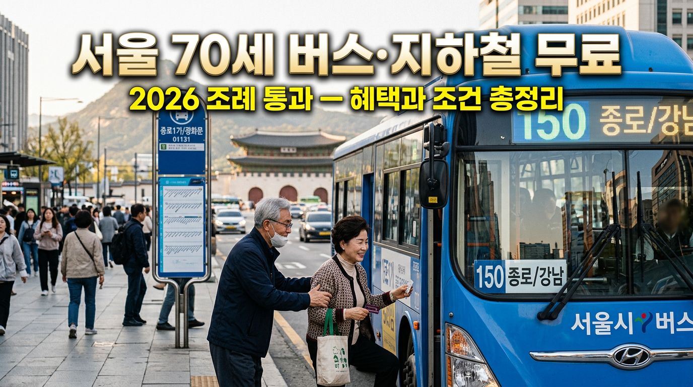 서울 지하철&middot;버스 70세 무료&mdash; 달라지는 대중교통 혜택과 확인해야 할 조건