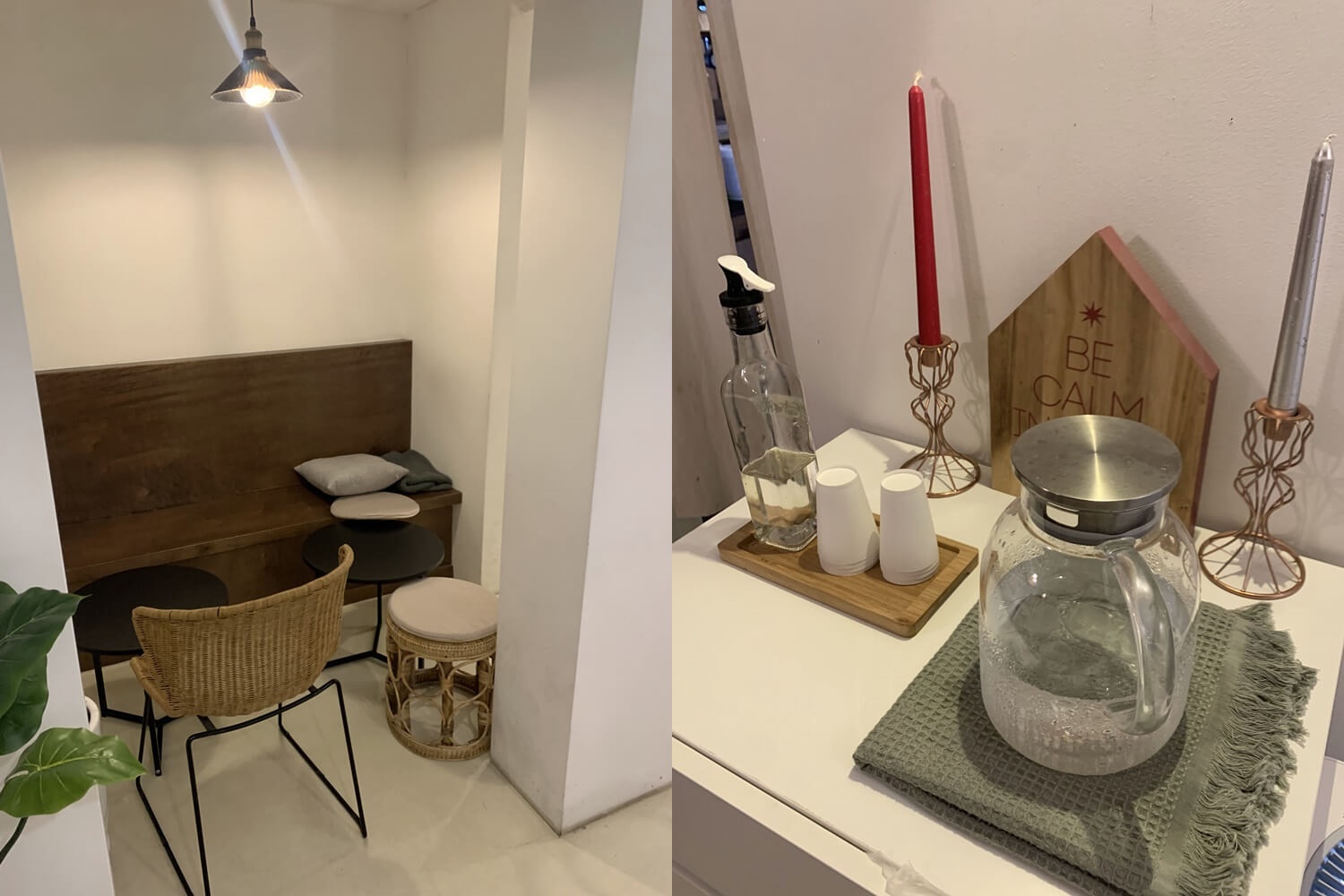 자리 및 물과 시럽