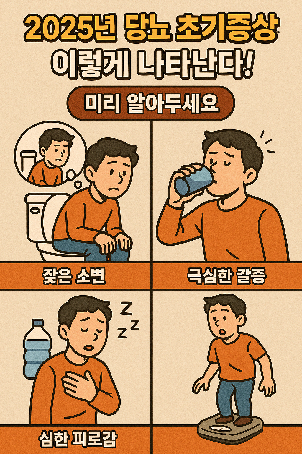 당뇨 초기증상, 이렇게 나타난다! 미리 알아두세요