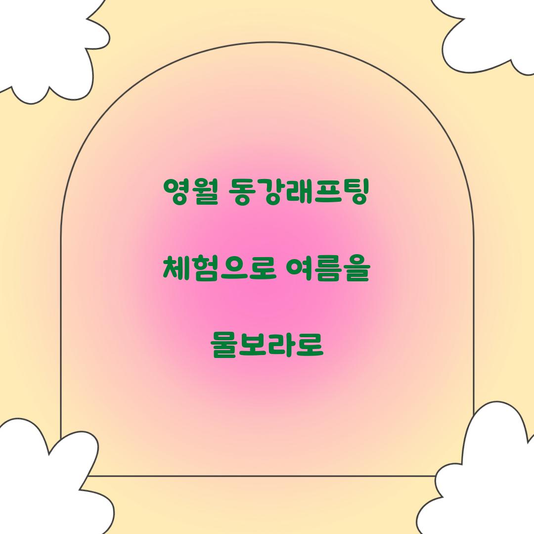 영월 동강래프팅 체험