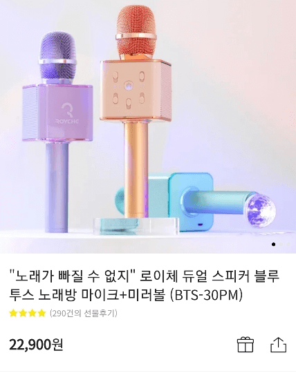 로이체 듀얼 스피커 블루투스 노래방 마이크 사진과 가격