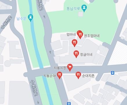 지동순대타운 맛집지도