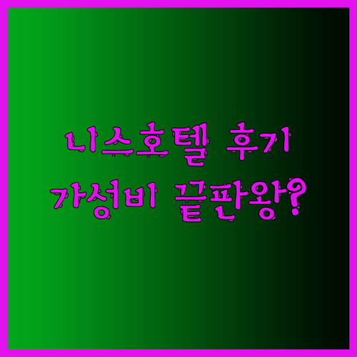 니스 호텔 에스프리 다주르 가성비 끝