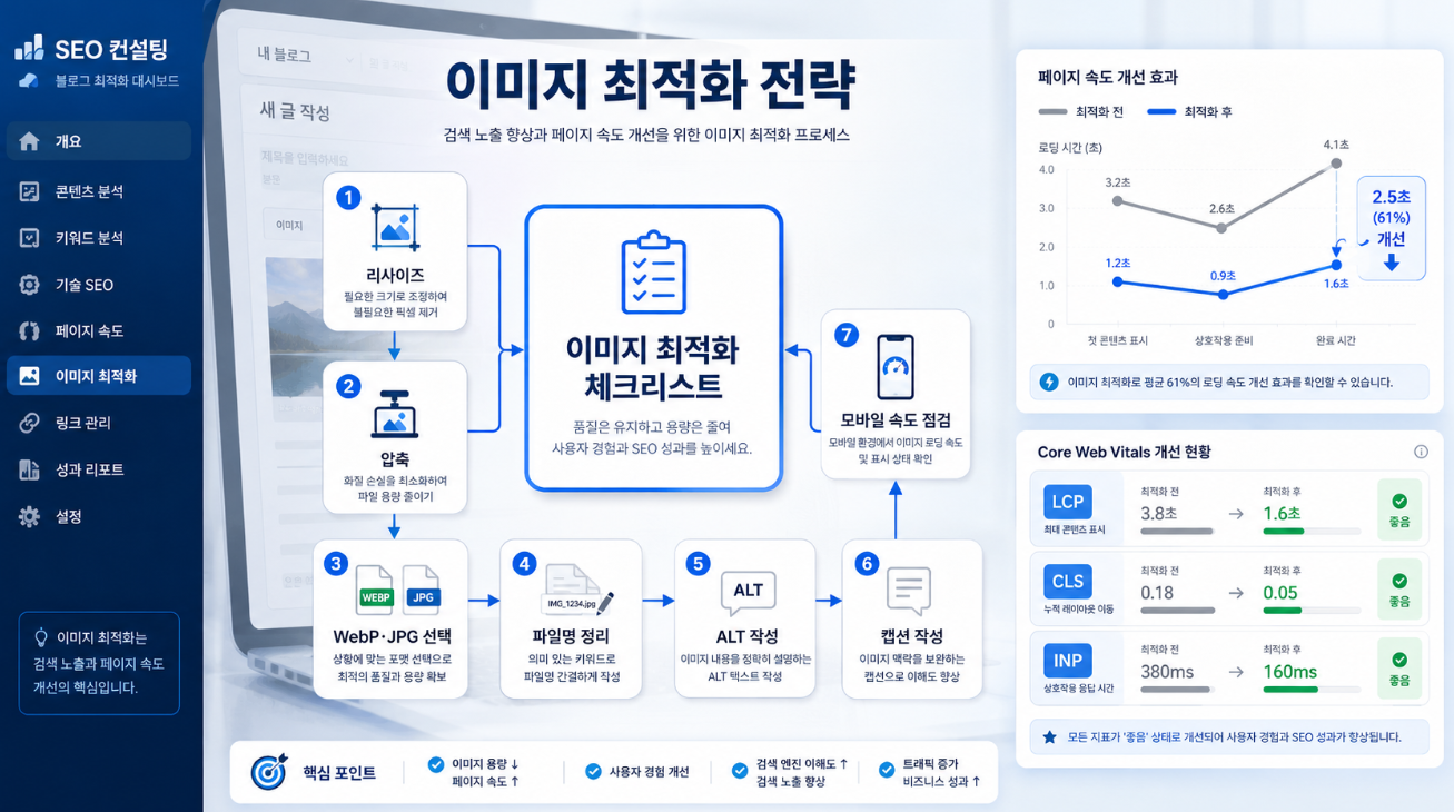 이미지 리사이즈 압축 파일명 ALT 캡션 모바일 점검을 연결한 블로그 이미지 최적화 전략 이미지