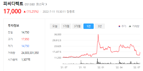 피씨디렉트 그래픽카드 하락 주가 반영?
