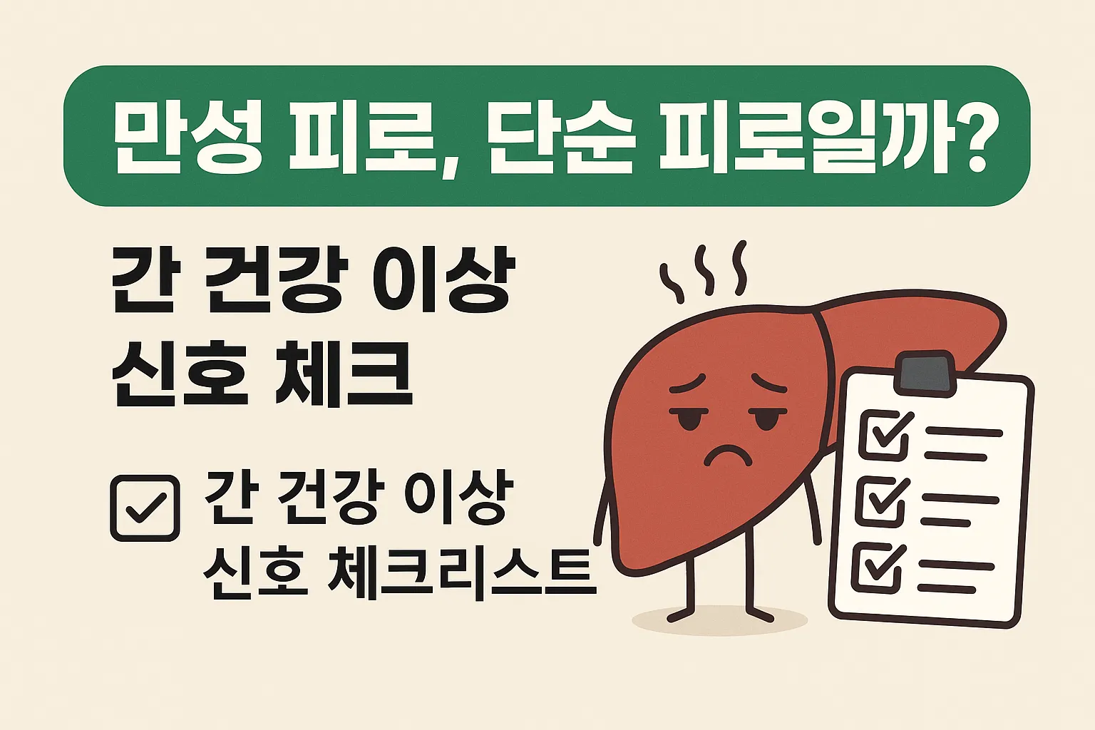 만성 피로는 간 건강 체크리스트로 확인