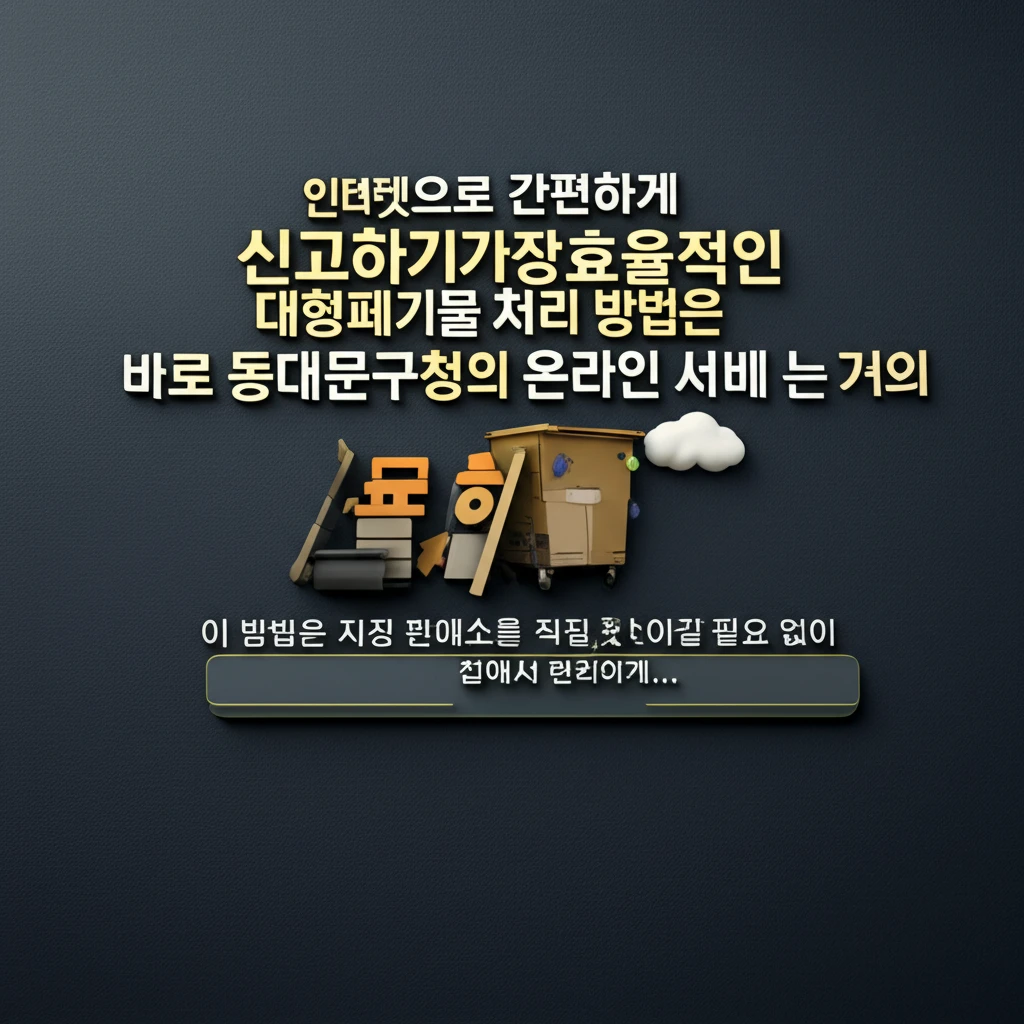 휘경동 대형폐기물 과태료 없이 올바르..