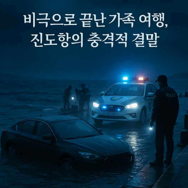 진도항 차량 추락 사건 전말 - 일가족 3명 사망, 40대 가장 체포