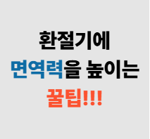 환절기에 면역력을 높이는 꿀팁