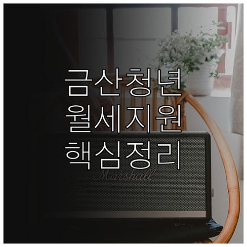 금산군 청년월세지원 신청 자격과 20..