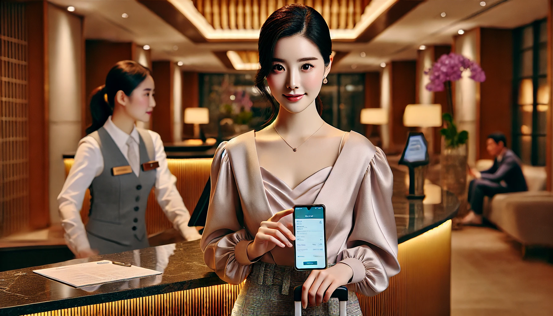 숙소 예약하는 이미지