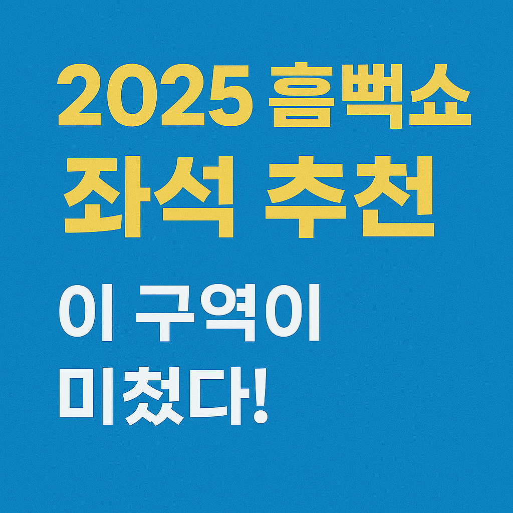 싸이 흠뻑쇼 2025 좌석별 장단점 + 추천 구역 분석