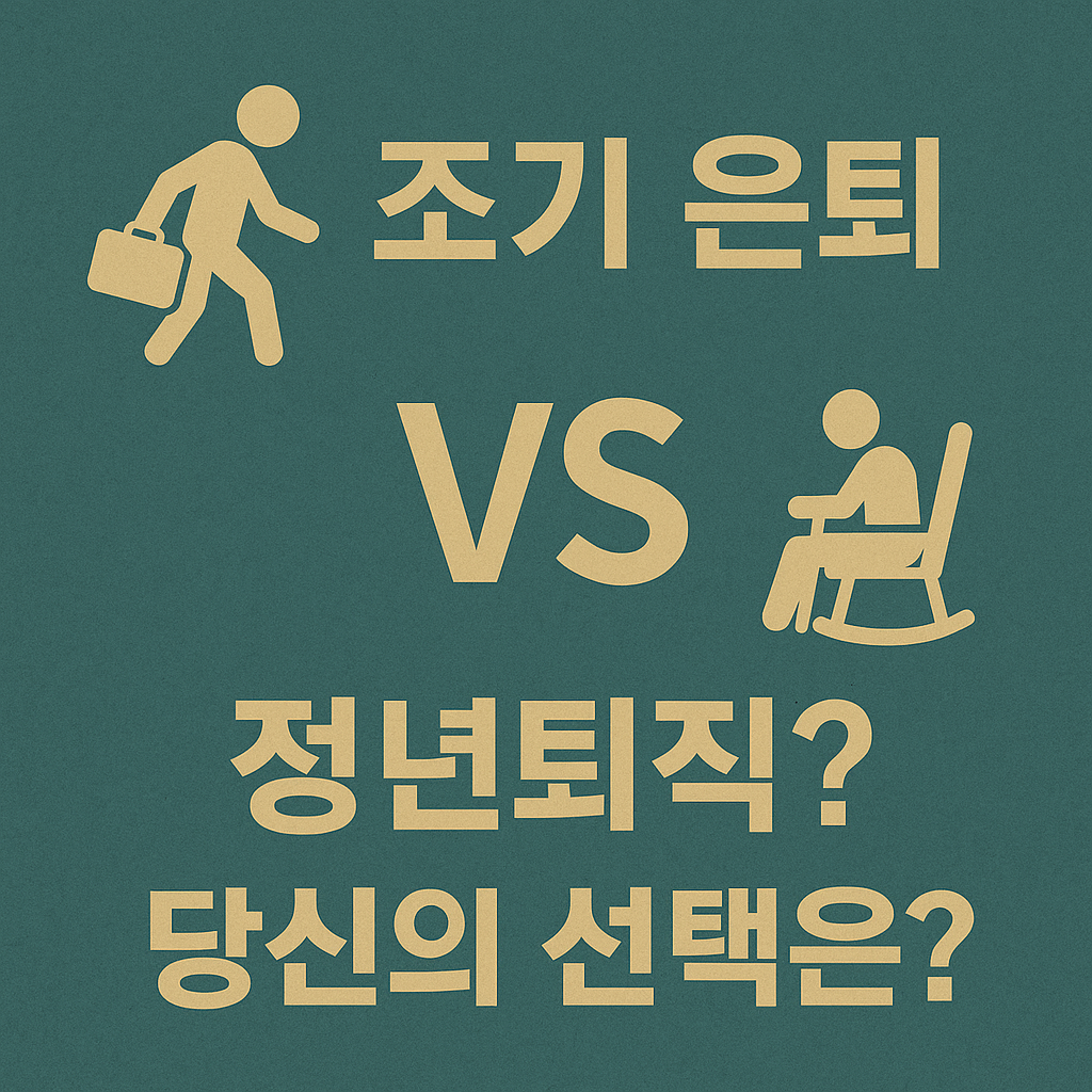 조기 은퇴 vs 정년퇴직 선택에 관한 사진