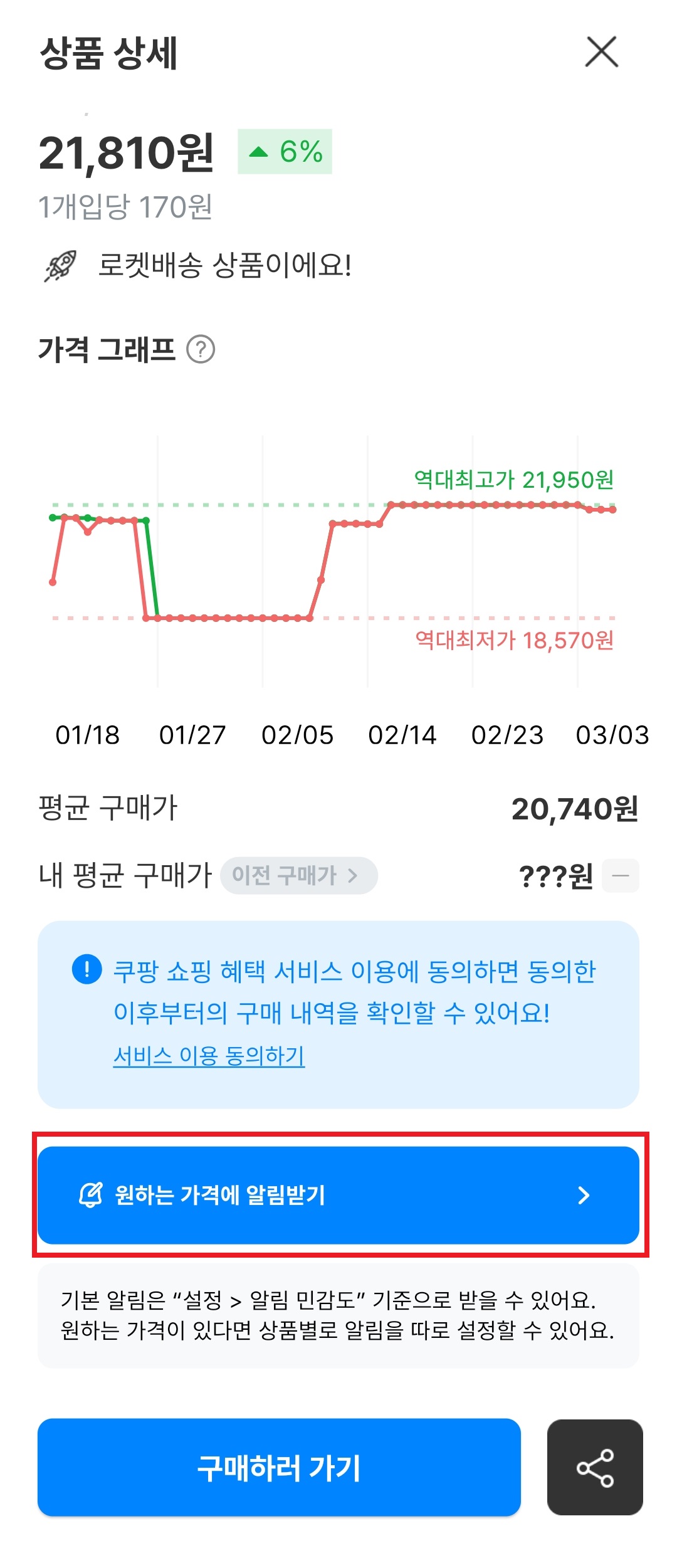 쿠팡-최저가-가격변동-알림-앱-(폴센트)-지마켓-11번가아마존-무신사