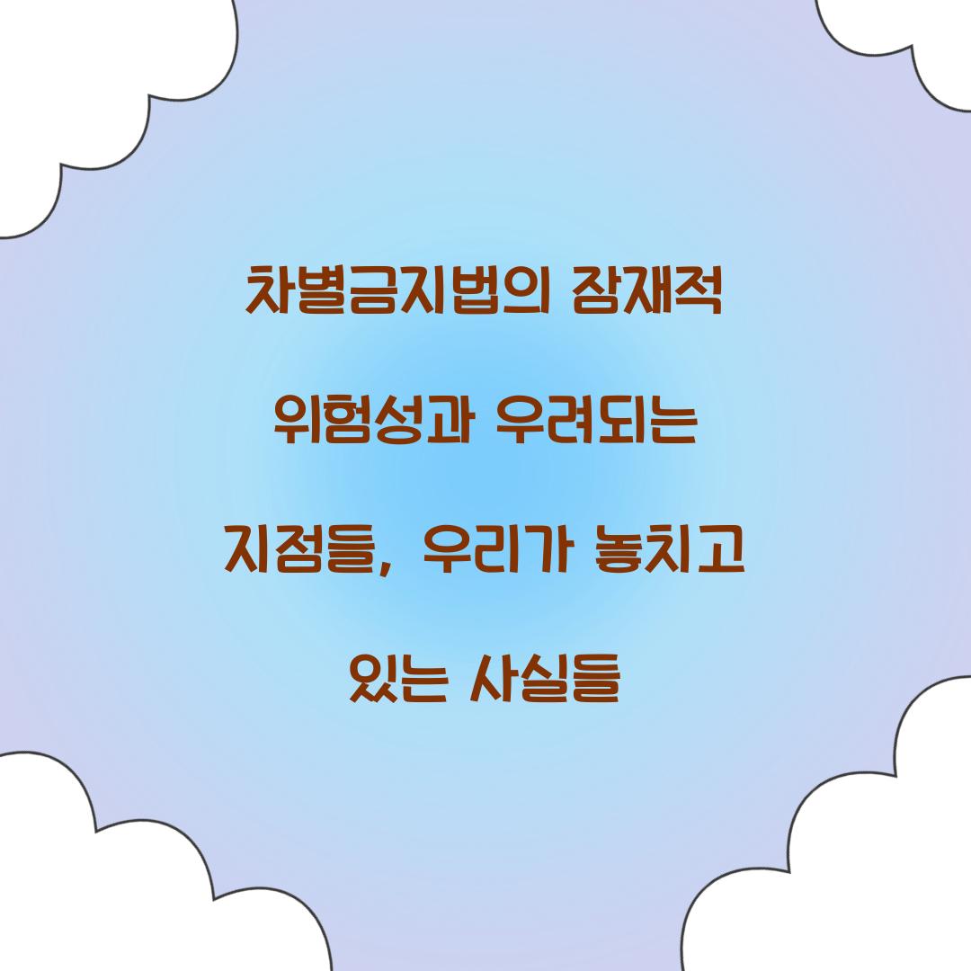차별금지법의 잠재적 위험성과 우려되는 지점들