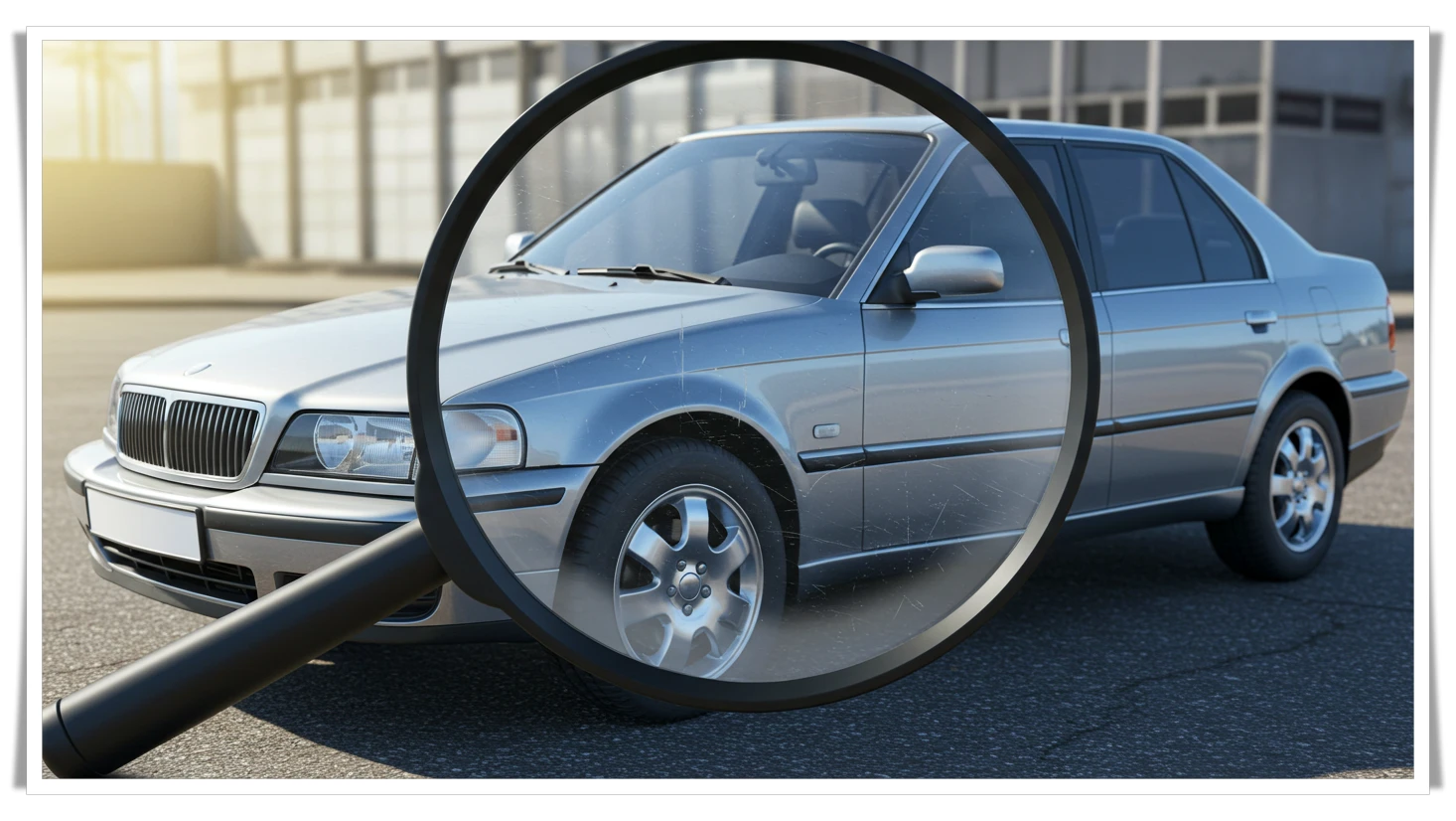 돋보기로-자동차를-살피는-장면