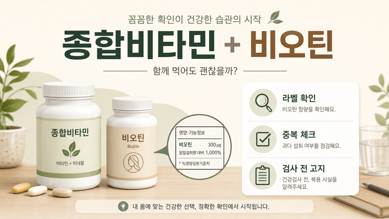 종합비타민과 비오틴 중복 체크