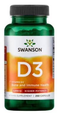 스완슨 비타민 D3 2000IU 캡슐, 250정, 1개