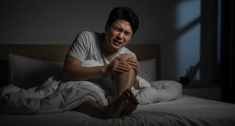 종아리 근육 통증 원인 밤 쥐 모습