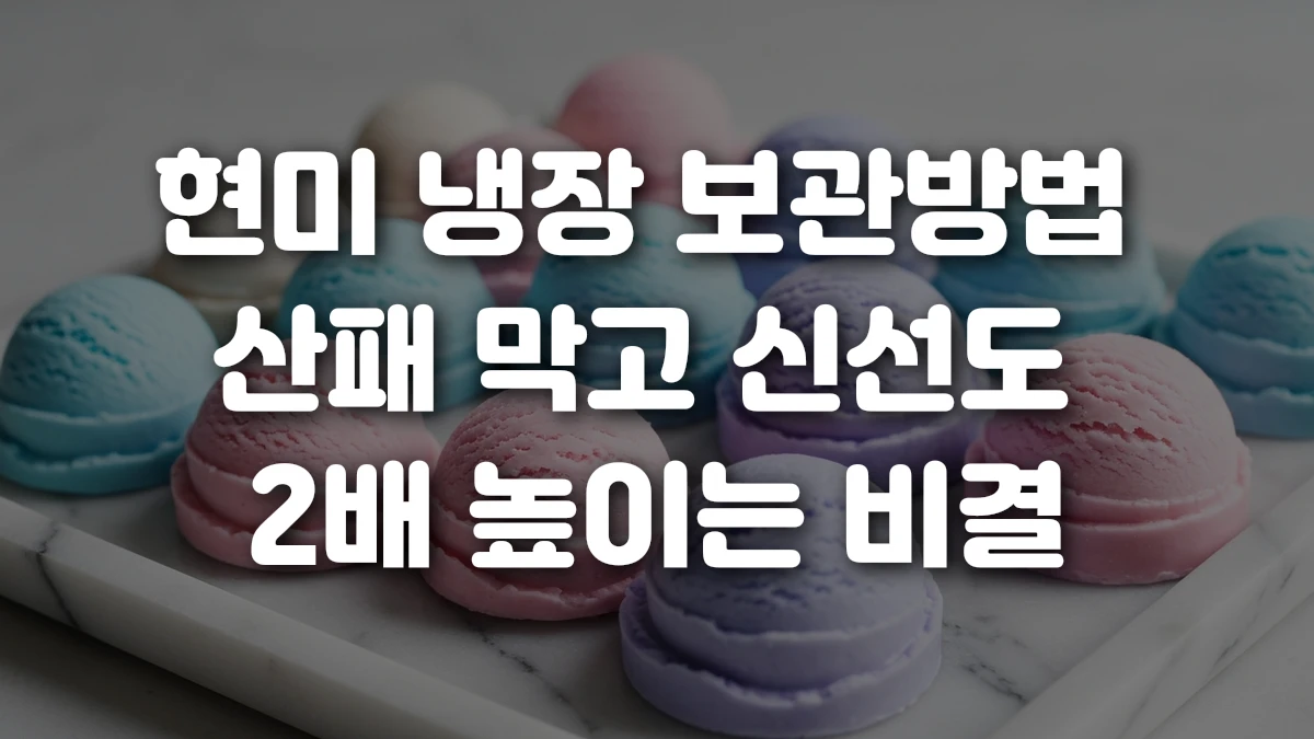 현미 냉장 보관방법 산패 막고 신선도 2배 높이는 비결