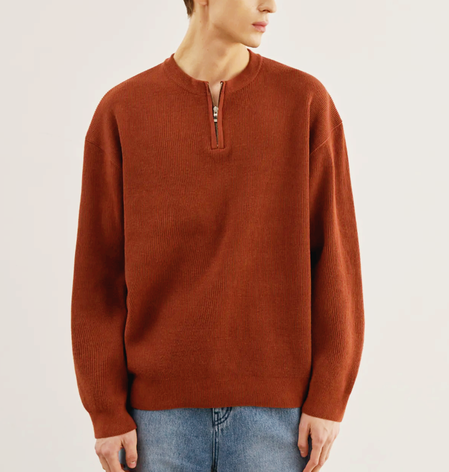 이강세(현우) 하프 집업 니트 티셔츠, 마리와 별난 아빠들 5회 스타일