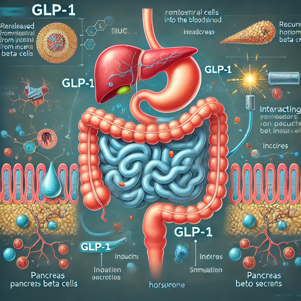 GLP-1 호르몬을 표현하는 그림