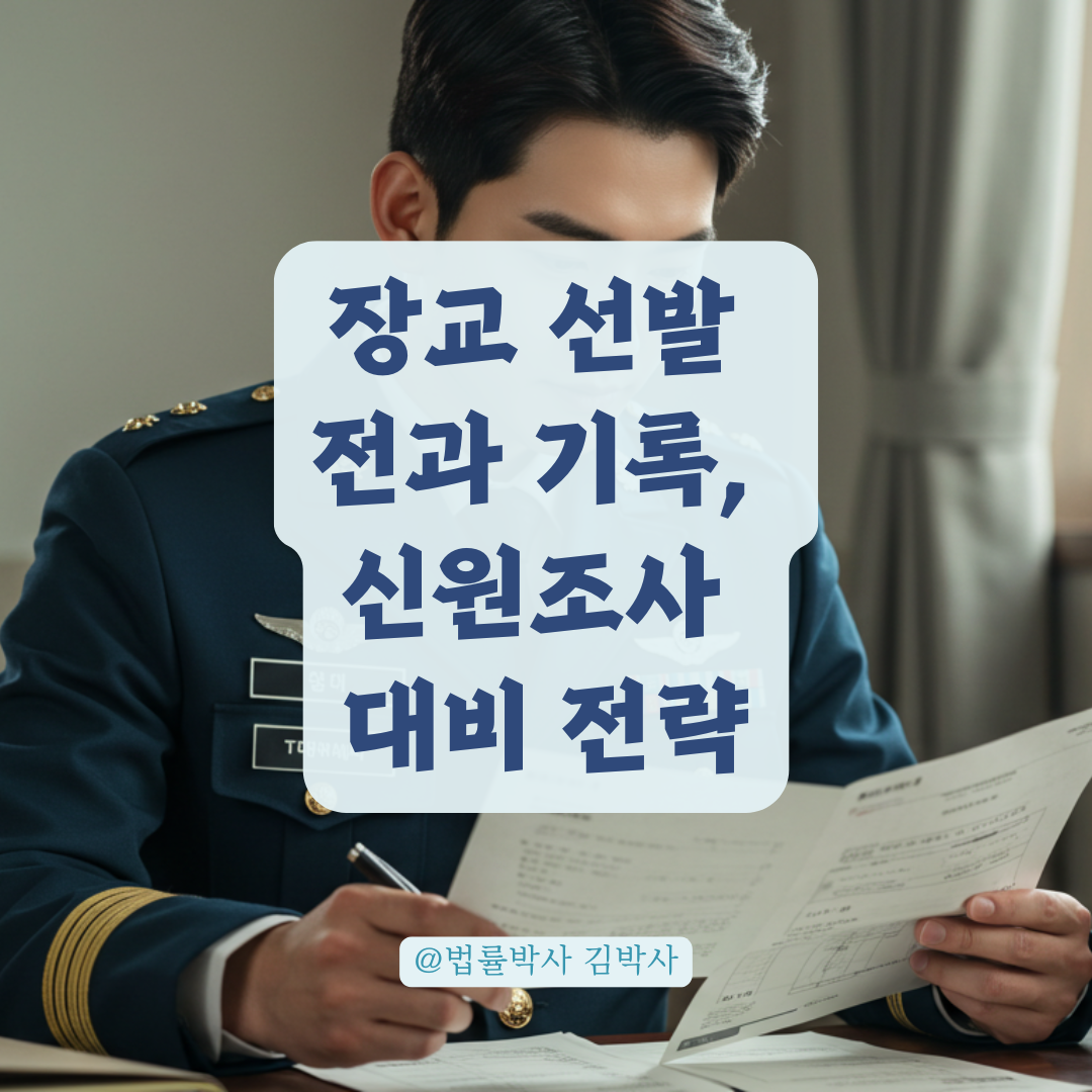 장교 선발 앞두고 전과 기록 있다면? 군 신원조사 대비 전략 안내.