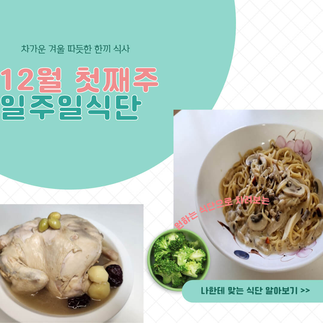 12월 첫째주 일주일 식단