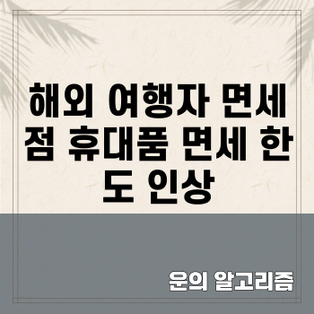 해외 여행자 면세점 휴대품 면세 한도 인상